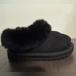 Toddler Piper Faux Fur Cuff Scuff Slippers‎ Boots Cat & Jack 9 black boys girls